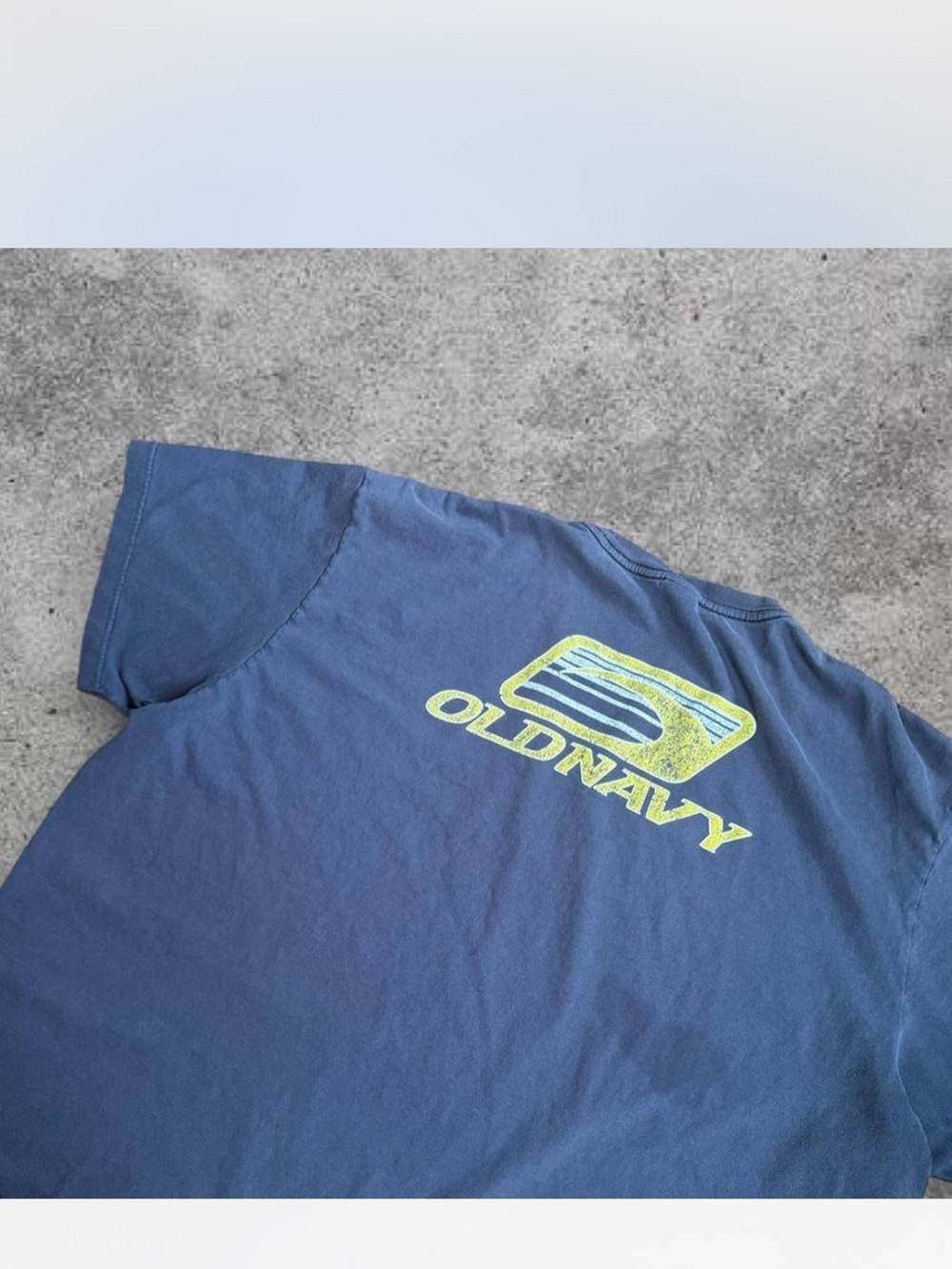 Old Navy Blue Short-Sleeve Tee with Yellow Logo - Picture 2 of 6